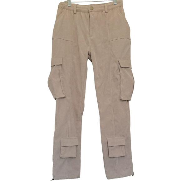 Maniere De Voir Corduroy Cargo pants beige Women's Size 10 - Picture 2 of 8